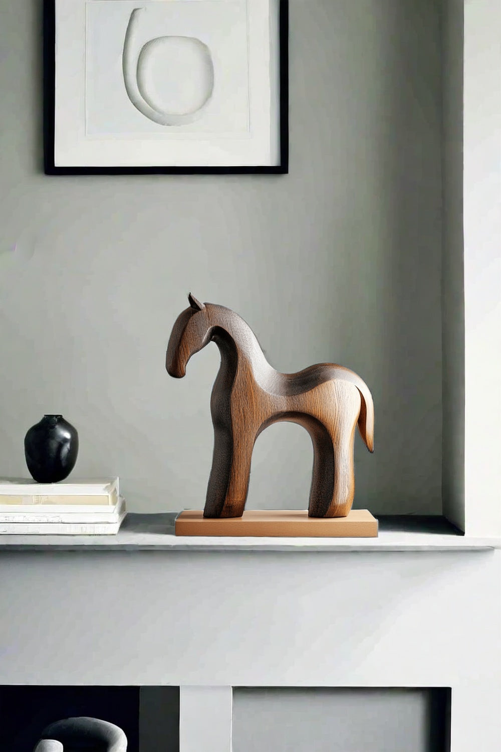 Wooden Horse Statue Wood Carving Horses In Wood Carved Animals Sculpture