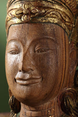 Buddha's Head Wood Carving Faith Wood Sculpture Wooden Art Woodwork Sculpture Woodcarve Wood Figurine