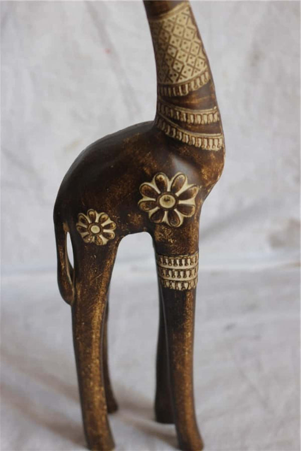 Giraffe Wood Carving Hand Carving Wooden Art  Wood Sculpture Animal Crafts Wooden Giraffe Statue