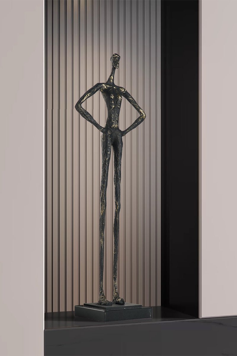 Metal Human Sculpture Metal Figurine Decor Metal Human Figure Statue Art