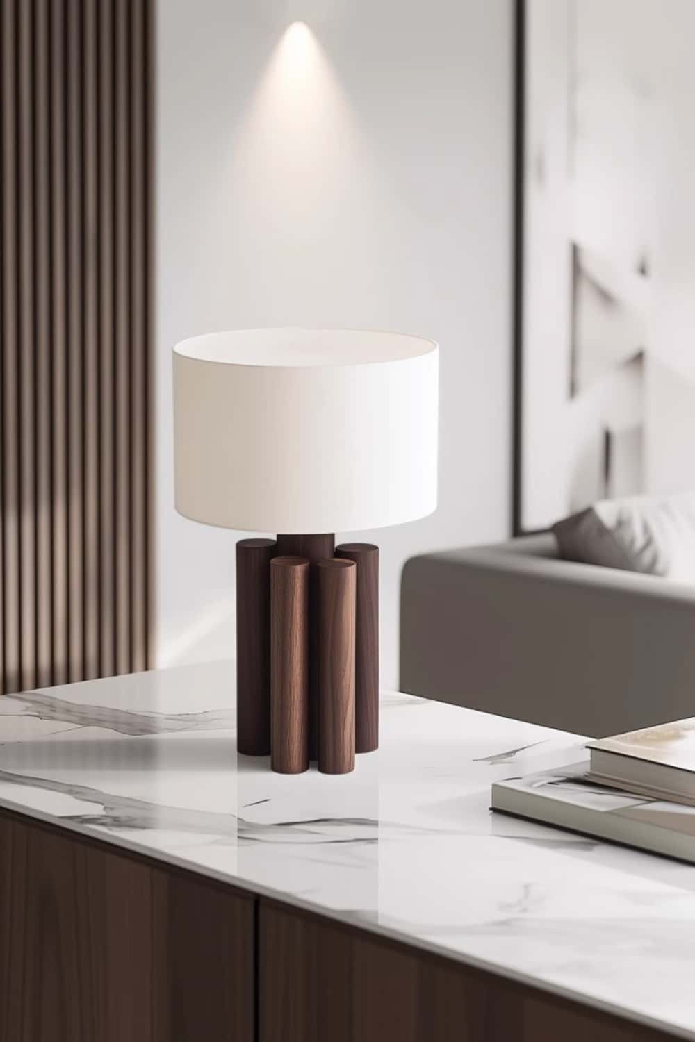 Abstract Wooden Lamp Wood Art Table Lighting Sculptural Wood Table Lamp