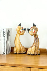 Cat Wood Carving Wooden Cat Statues Cat Wood Sculpture Wooden Cat Sculptures Animal Wood Sculpture 