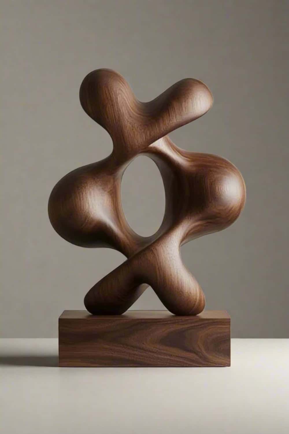 Modern Hand Carved Abstract Wood Sculpture Carving Wooden Sculpture Art