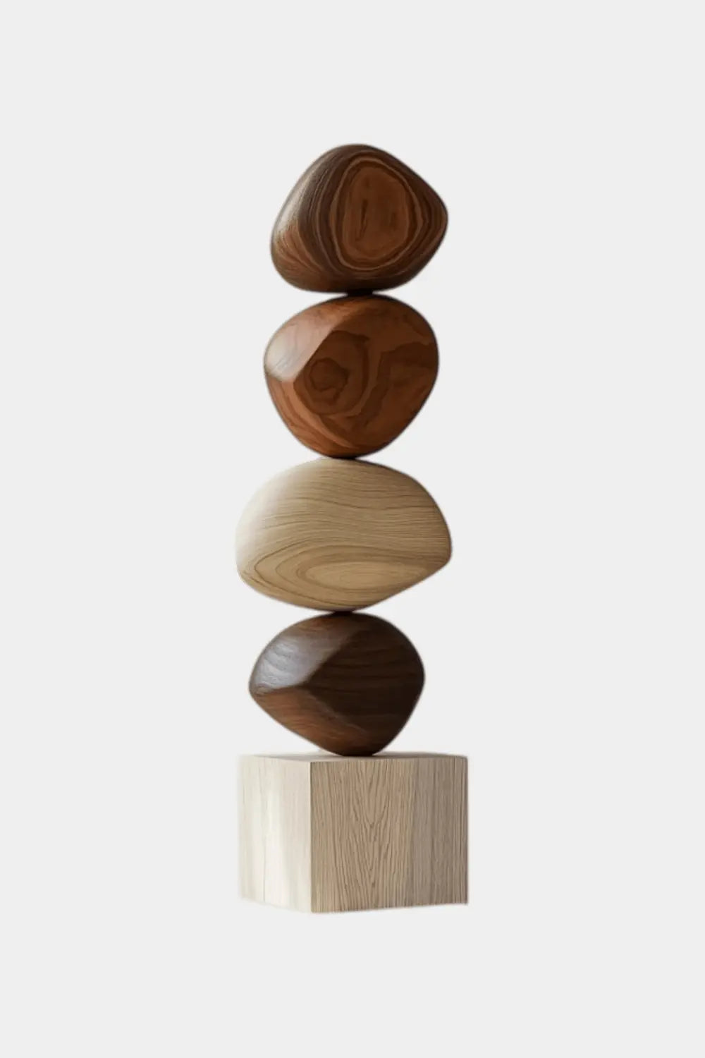 Large Abstract Wooden Sculpture For Modern Minimalist Home Decor And Living Room Art