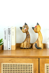 Cat Wood Carving Hand Carving Wooden Art  Wood Sculpture Animal Crafts Wooden Cat Statue