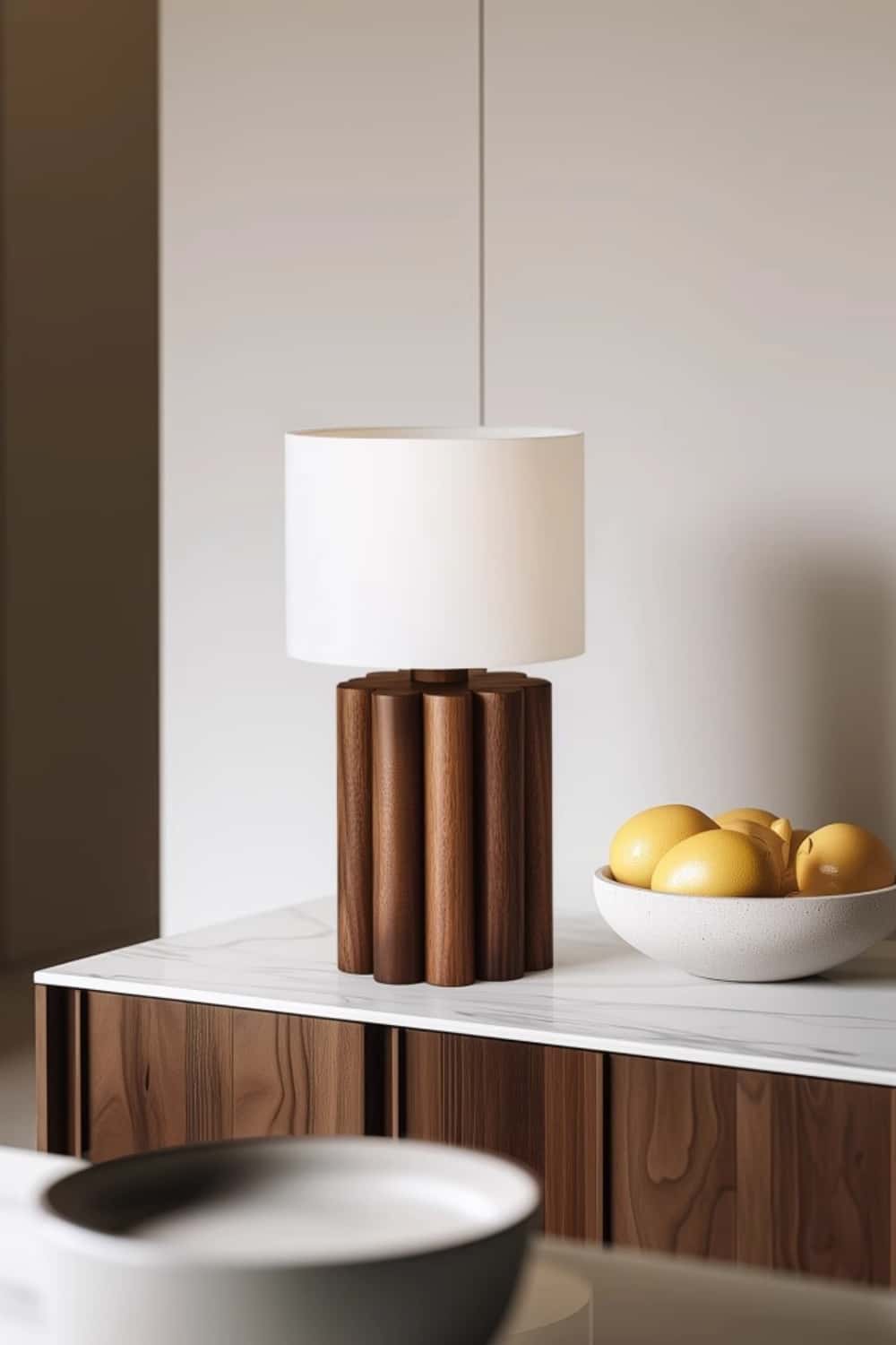 Abstract Wooden Lamp Wood Art Table Lighting Sculptural Wood Table Lamp