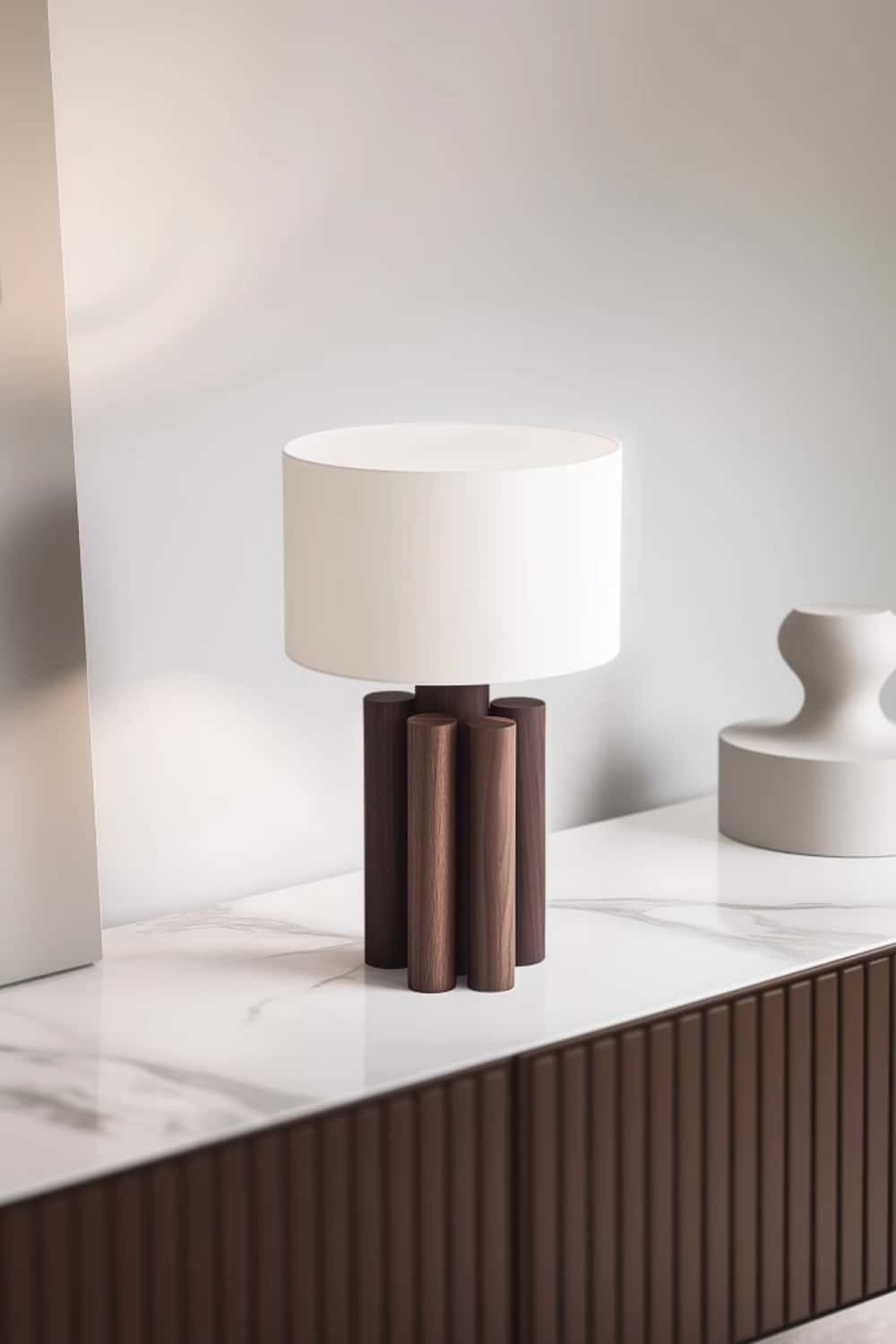 Abstract Wooden Lamp Wood Art Table Lighting Sculptural Wood Table Lamp