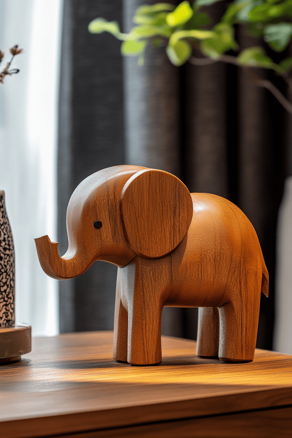 Wooden Elephant Statue Wood Sculpture Wooden Carved Animals Sculpture