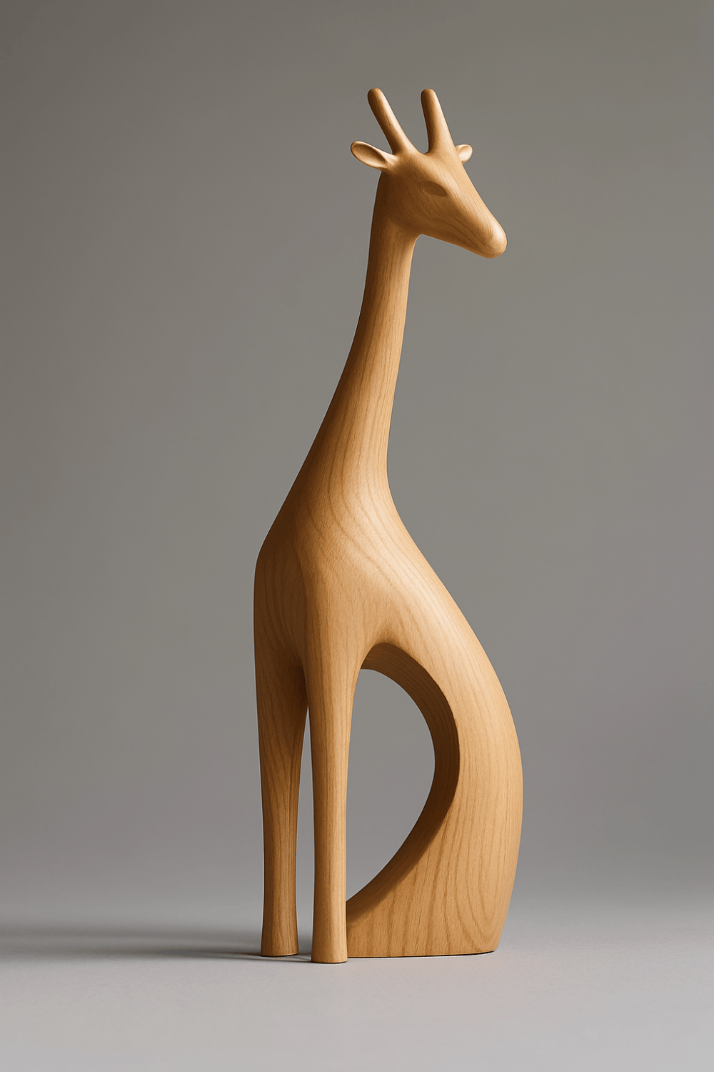 Handcrafted Wooden Giraffe Sculpture Abstract Animal Decor Modern Homes