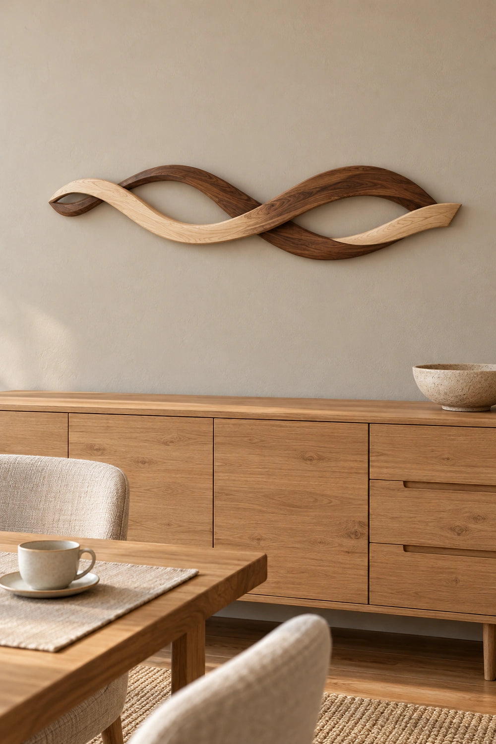 Modern Abstract Wooden Wall Art Sculpture For Contemporary Home Decor