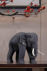 Elephant Wood Carving Hand Carving Wooden Art  Wood Sculpture Animal Crafts Wooden Elephant Statue