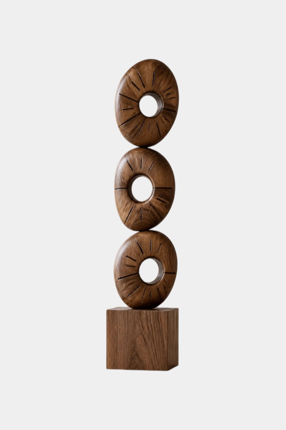 Modern Minimalist Floor Standing Wooden Sculpture For Living Room Decor