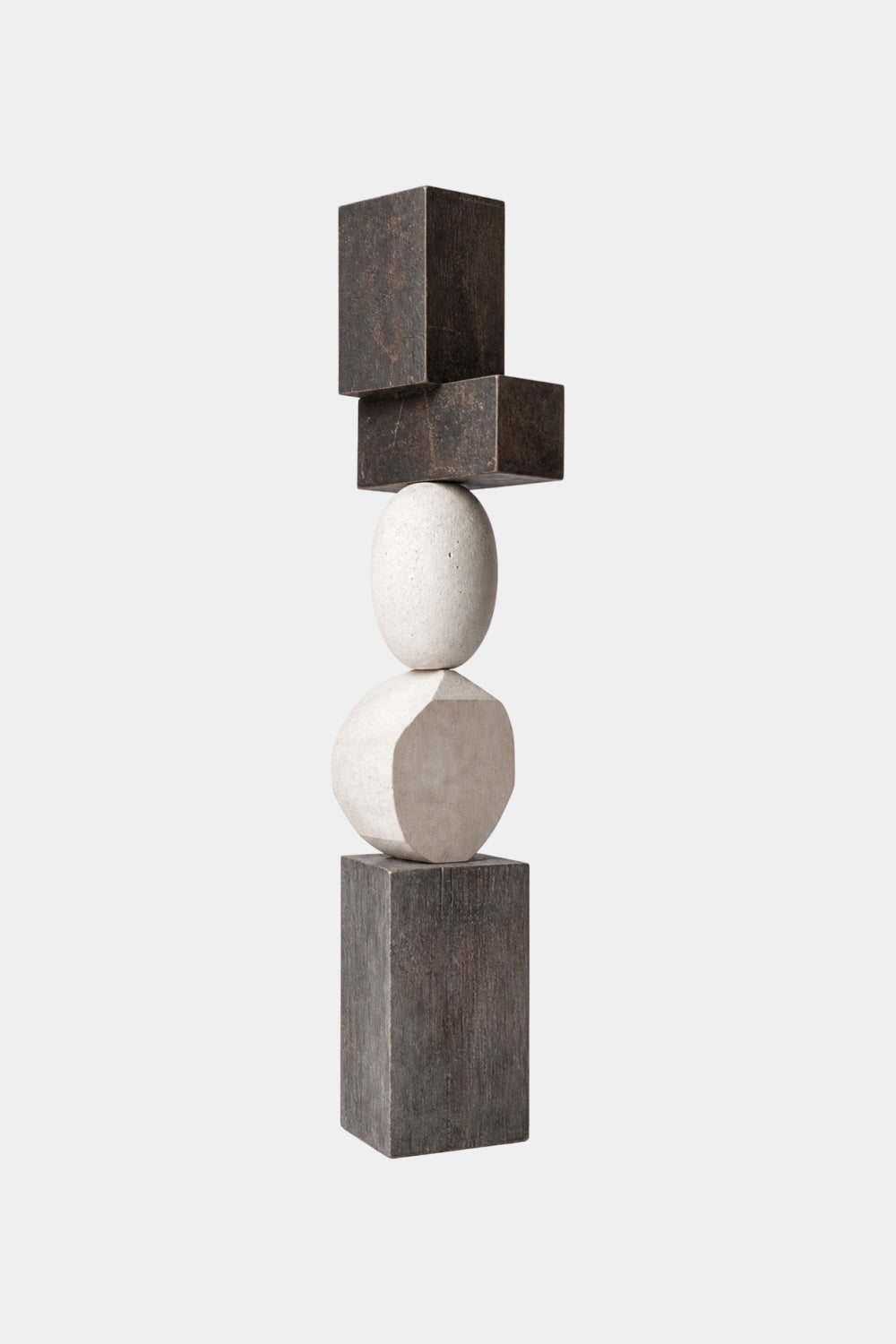 Large Abstract Wooden Sculpture For Modern Living Rooms - Minimalist Floor Art Decor