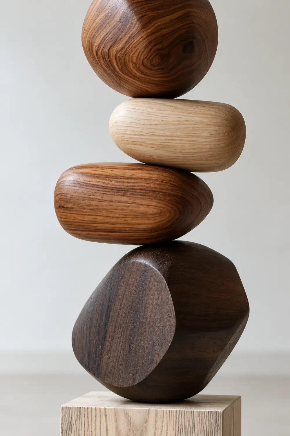 Large Abstract Wooden Sculpture For Modern Home Decor And Minimalist Living Rooms
