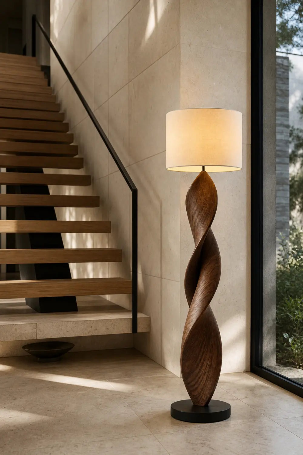 Flowing Ribbon Wood Floor Lamp | Modern Standing Decor Light For Home Space