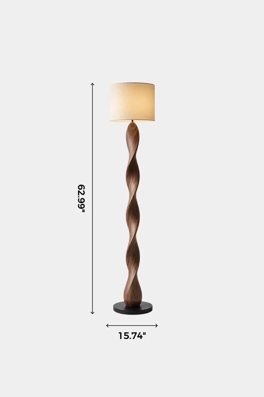 Artistic Spiral Wood Floor Lamp Ideal For Modern Living Rooms And Bedrooms