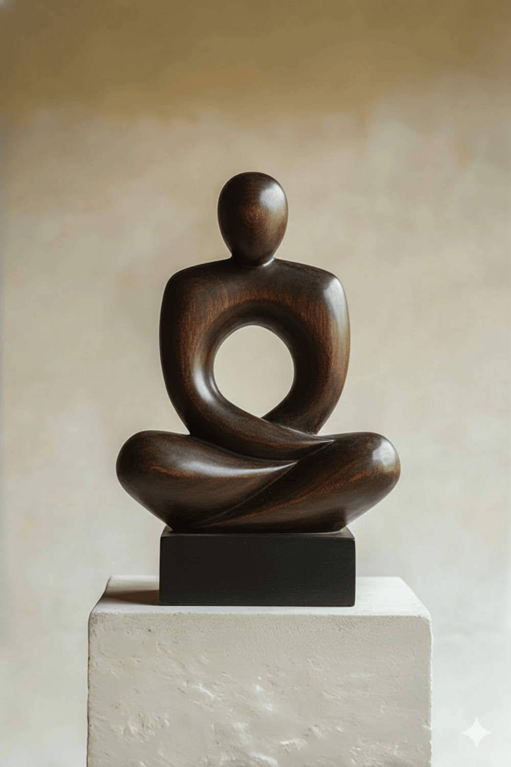 Abstract Wooden Meditation Sculpture Wood Sculptures Home Decor Handmade Wood Art Gift