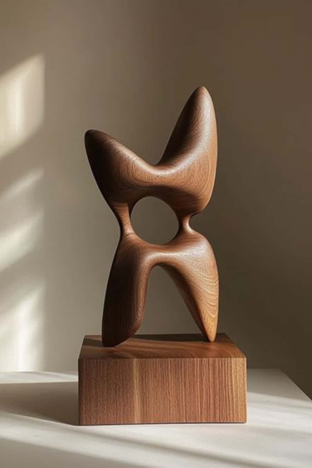 Wood Carving Sculpture With Wood Abstract Wooden Sculpture Art Ornaments
