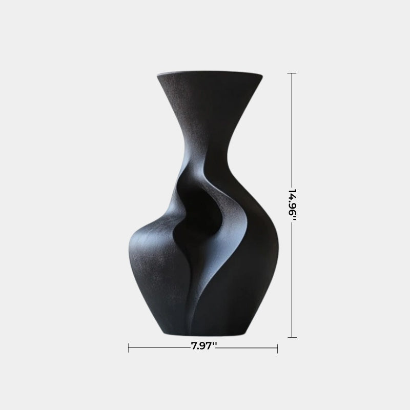 Artistic Handmade Wood Vase Asymmetrical Design Contemporary Interior Accent Decor