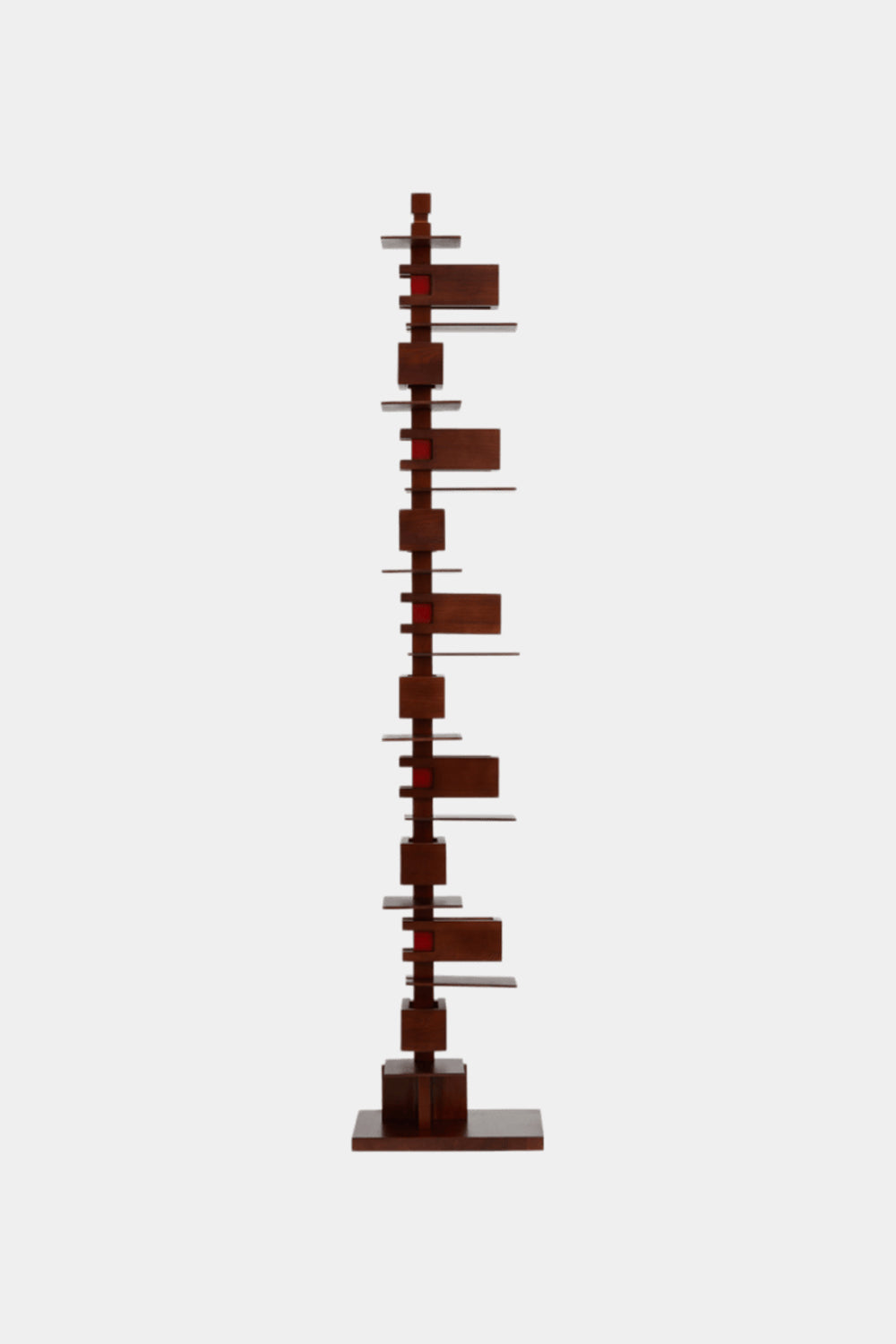 Large Modern Wooden Floor Lamp Abstract Geometric Totem Design For Living Room