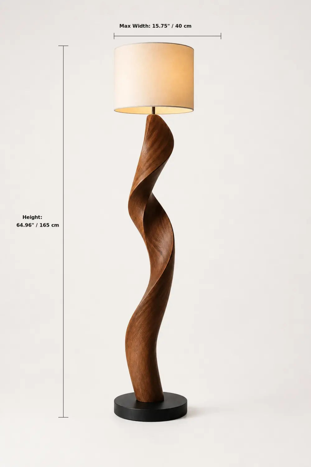 Modern Twisted Wooden Floor Lamp - Aesthetic Standing Light For Living Room Space