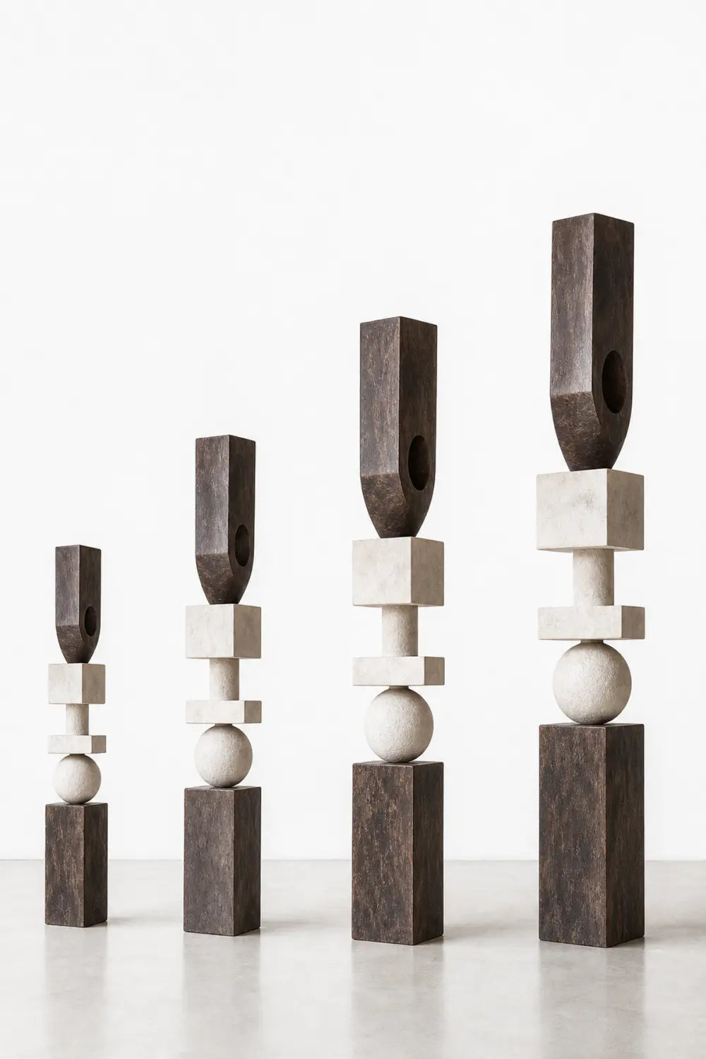 Large Abstract Wooden Sculpture For Modern Minimalist Living Room Decor And Art
