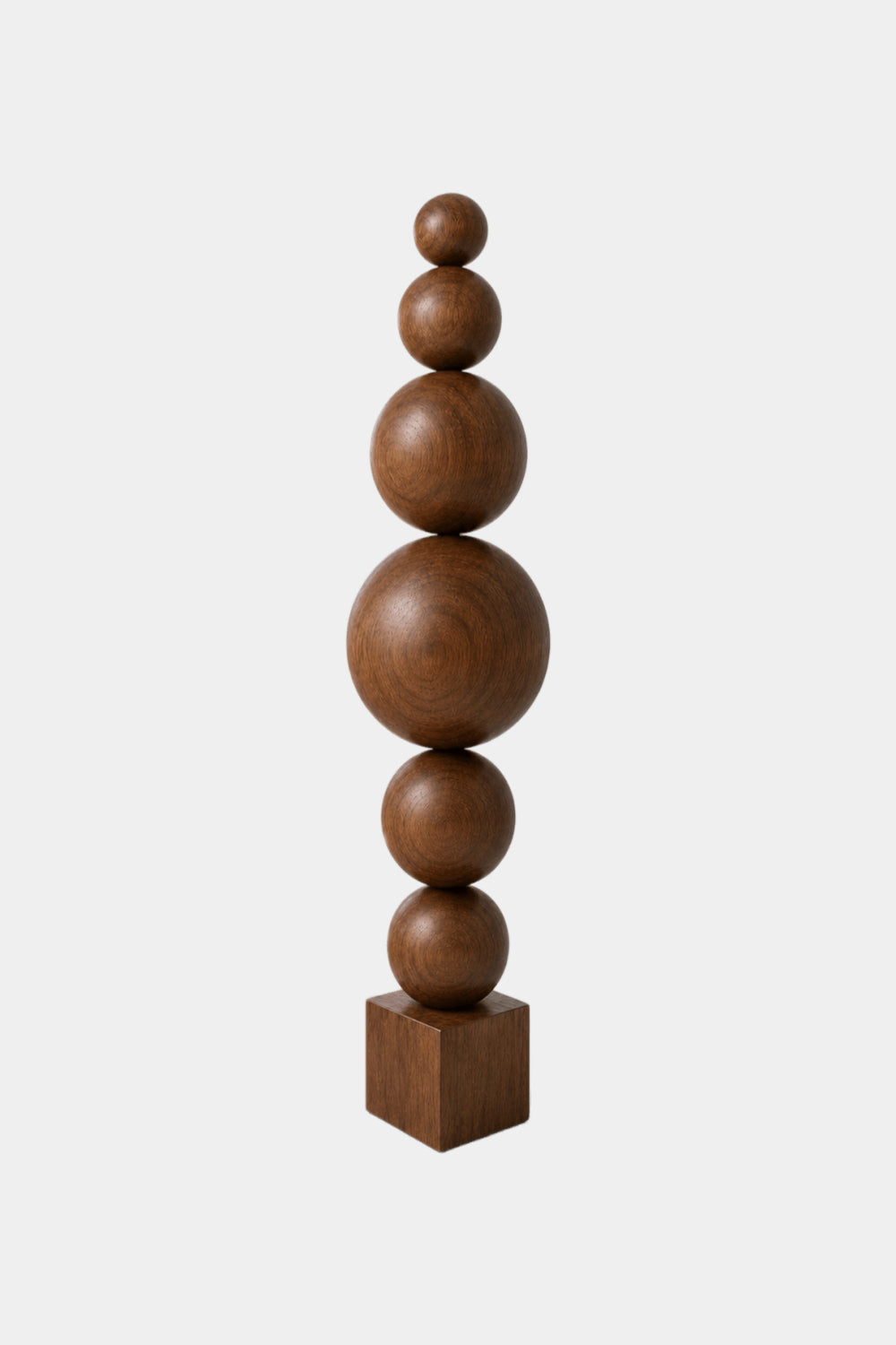 Handcrafted Minimalist Wood Sphere Sculpture Large Geometric Floor Art For Modern Home Decor