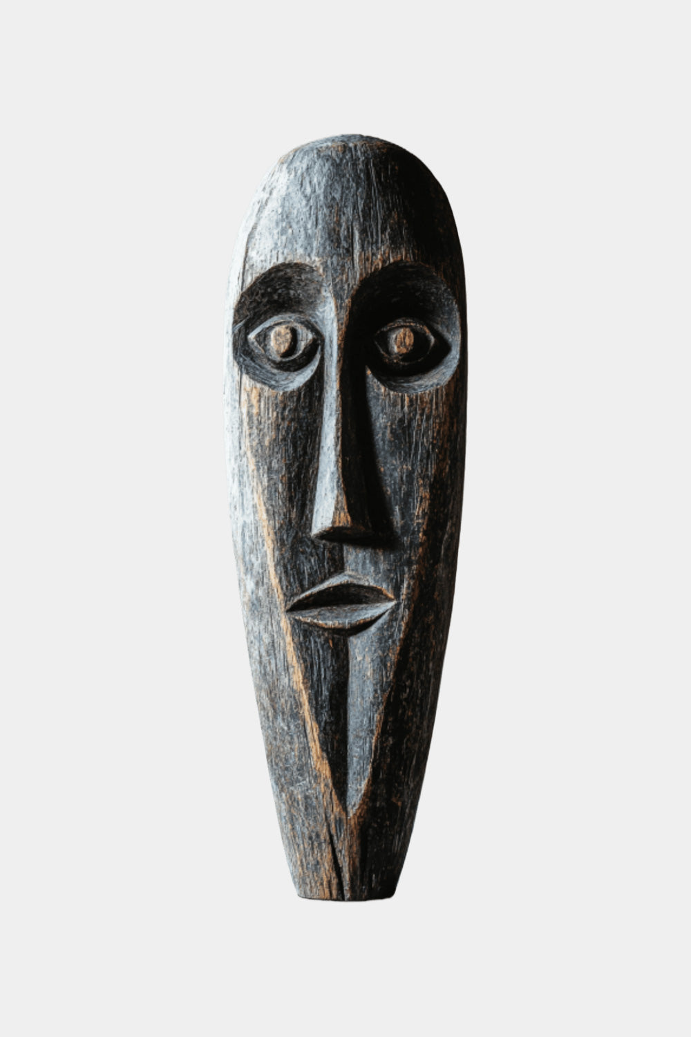 African Tribal Wooden Face Sculpture Wall Hanging Freestanding Ethnic Art Décor