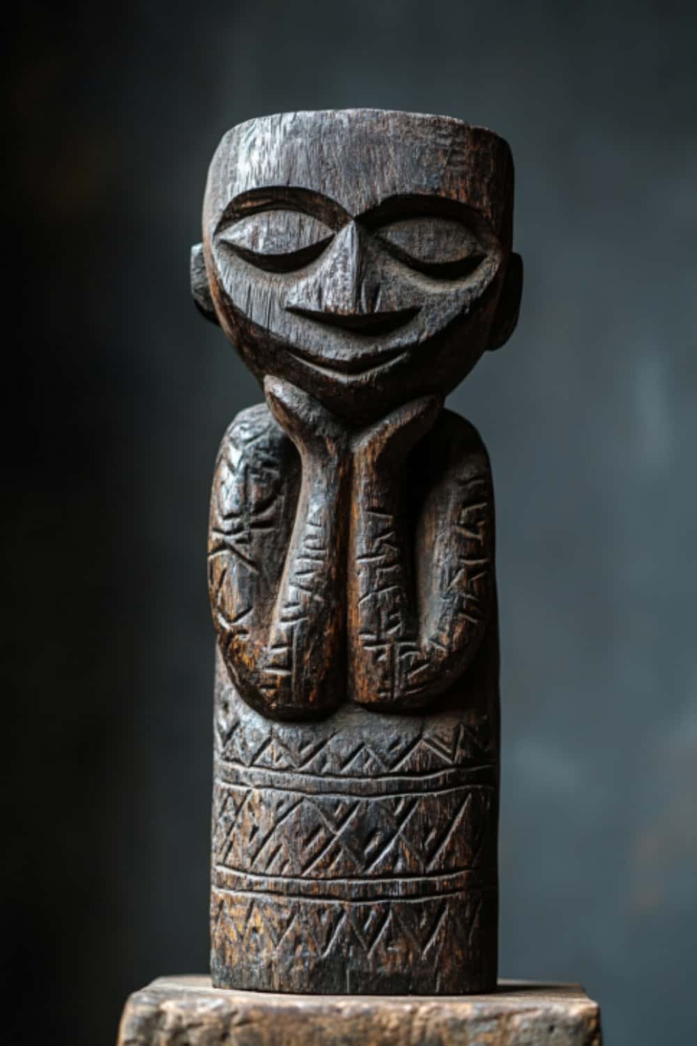 Large African Wood Sculptures Hand Carved Tribal Figures for Modern Interiors