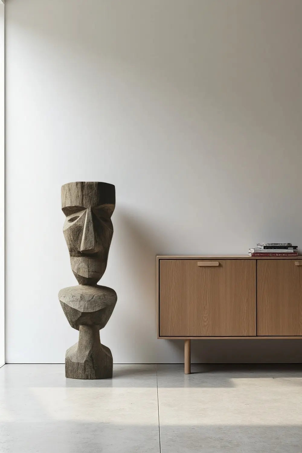 African Large Abstract Wooden Sculpture Tribal Art Decor Wooden Statues