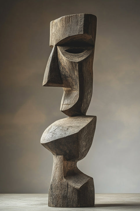 African Large Abstract Wooden Sculpture Tribal Art Decor Wooden Statues