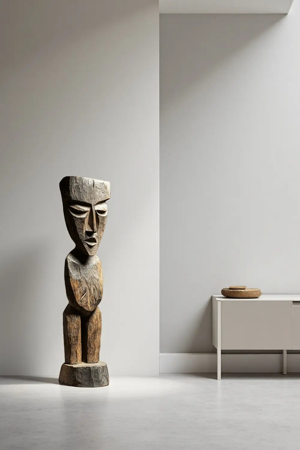 African Large Abstract Wooden Sculpture Tribal Art Decor Wooden Statues