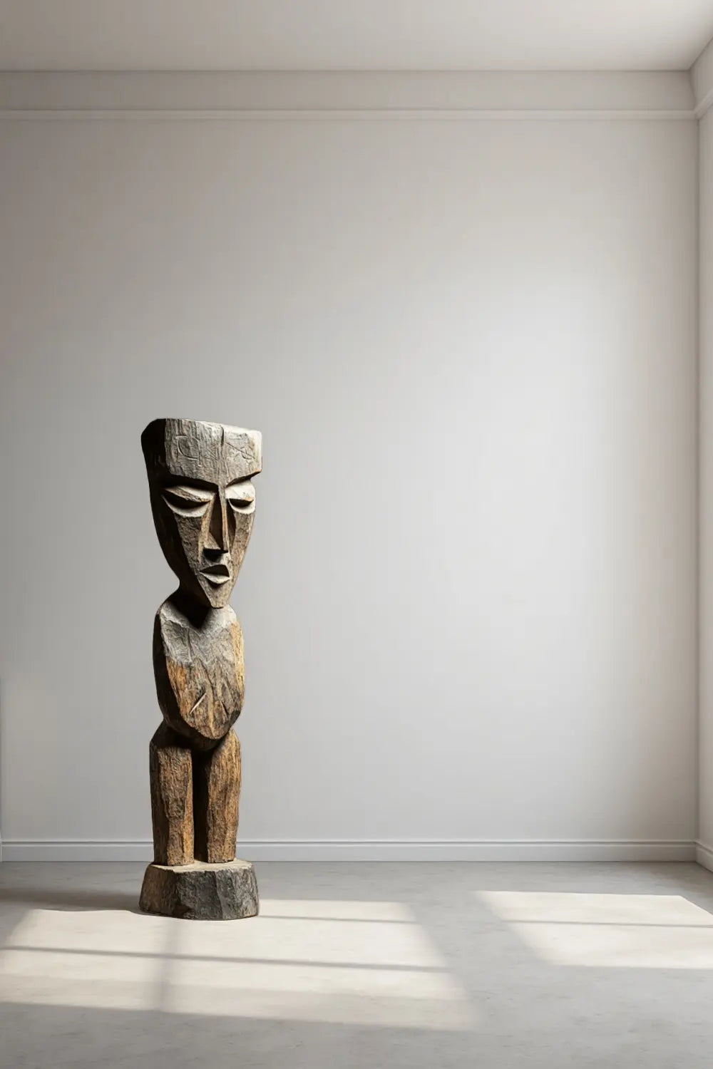 African Large Abstract Wooden Sculpture Tribal Art Decor Wooden Statues