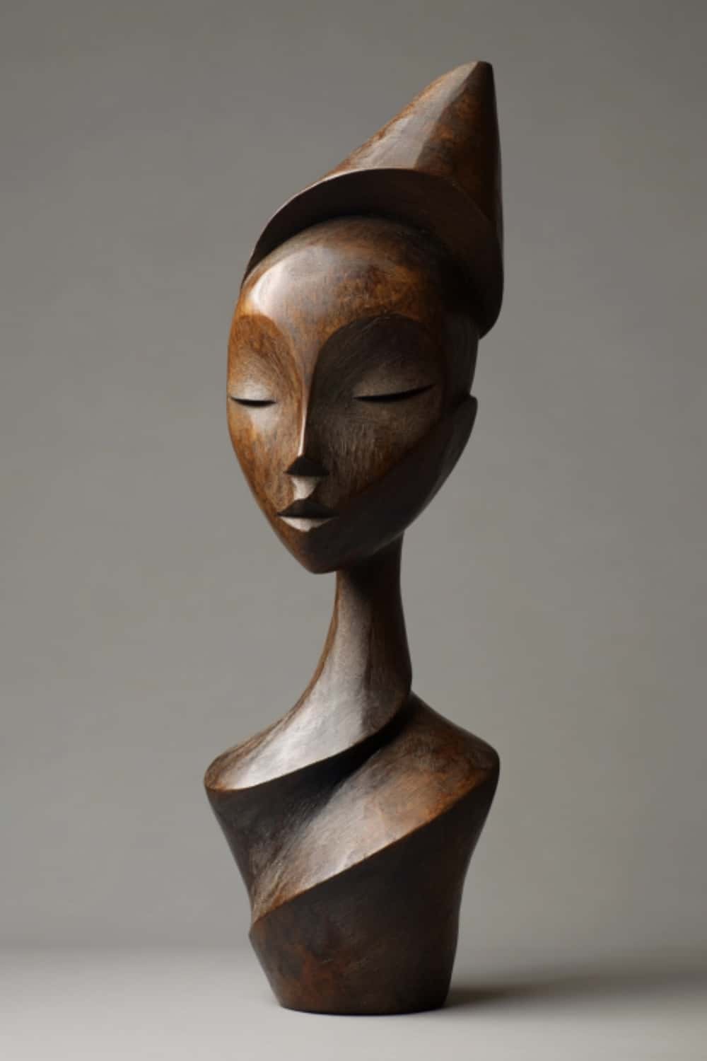 Abstract African Woman Wooden Sculpture Hand Carved Modern Ethnic Art Décor
