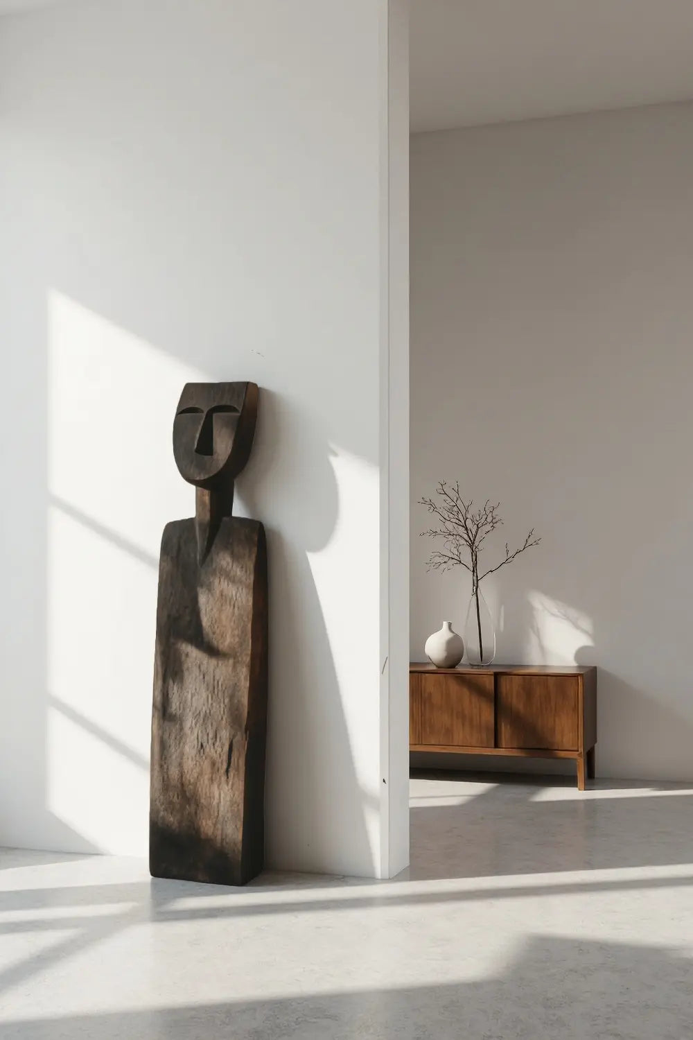 African Large Abstract Wooden Sculpture Tribal Art Decor Wooden Statues