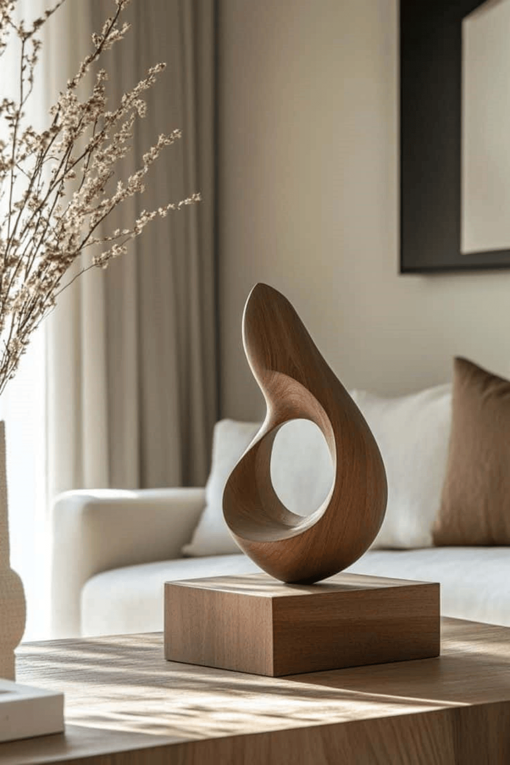 Wood Sculpture Hand Carved Abstract Wooden Sculpture Art Wood Carving