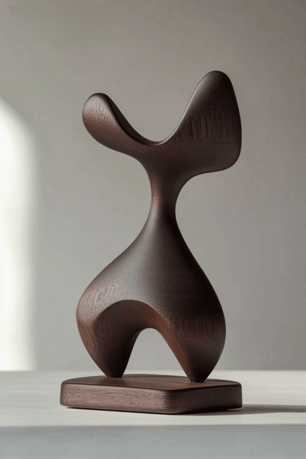 Hand Wood Carving Abstract Wooden Sculpture Geometric Wood Art Deco