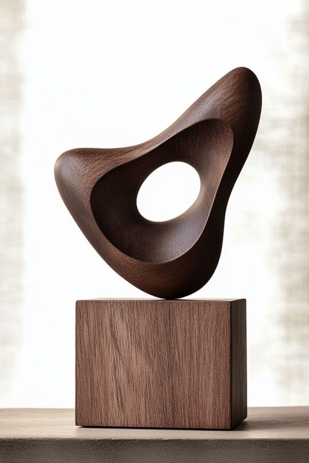 Wood Sculpture Hand Carved Abstract Wooden Sculpture Art Wood Carving