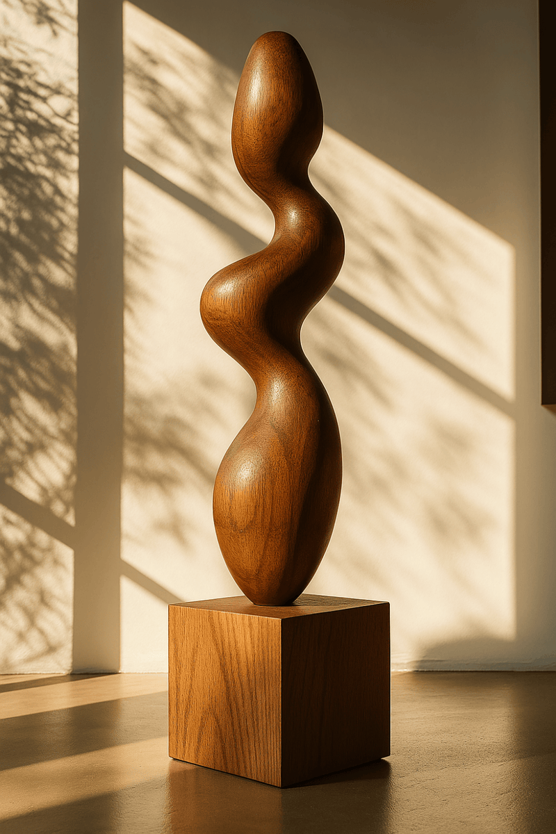 Hand Carved Lagre Wood Sculptures Floor Abstract Wooden Sculpture Art