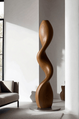 Hand Carved Large Wood Sculptures Floor Abstract Wooden Sculpture Art