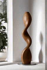 Hand Carved Large Wood Sculptures Floor Abstract Wooden Sculpture Art