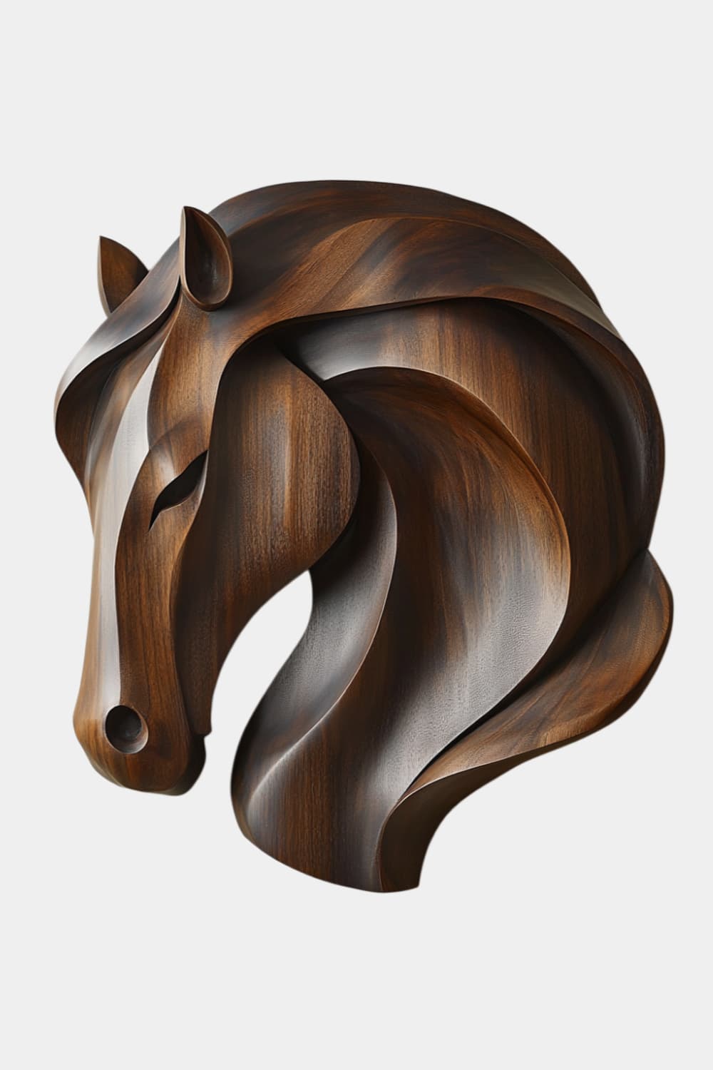 3D Wooden Horse Head Wall Art | Deep Relief Animal Plaque