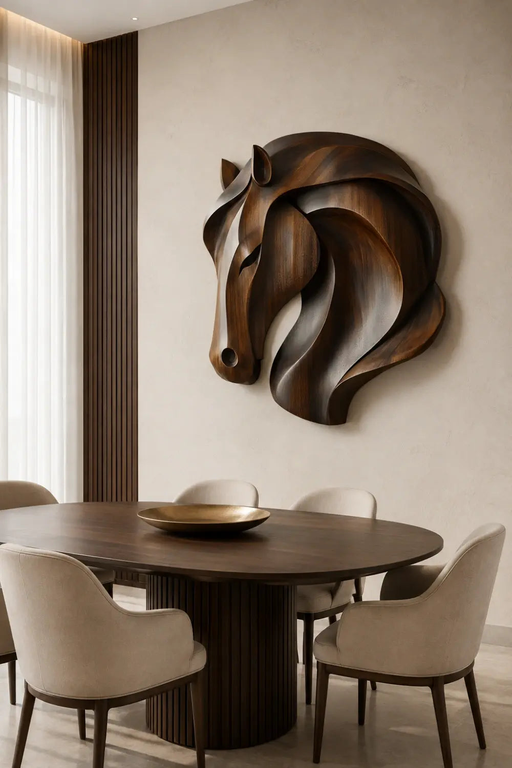 3D Wooden Horse Head Wall Art | Deep Relief Animal Plaque