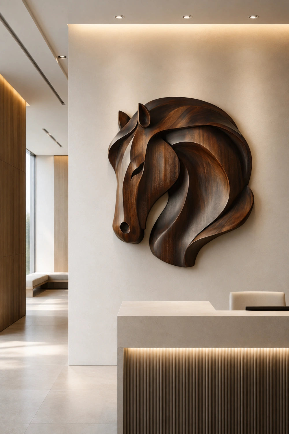 3D Wooden Horse Head Wall Art | Deep Relief Animal Plaque