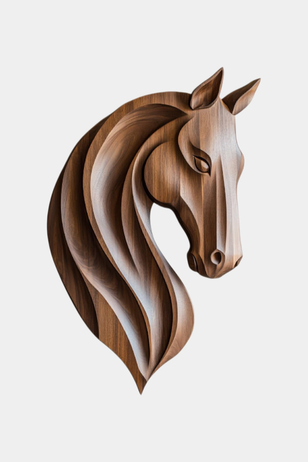 Elegant Wooden Horse Wall Plaque | Carved Equestrian Hanging