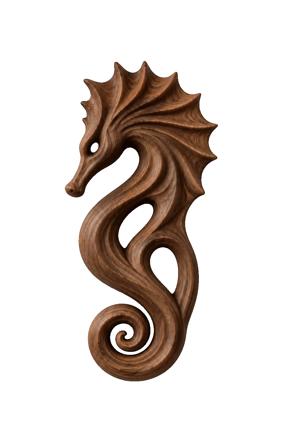 Carved Wooden Seahorse Wall Decor | Coastal Nautical Marine Art Sculpture