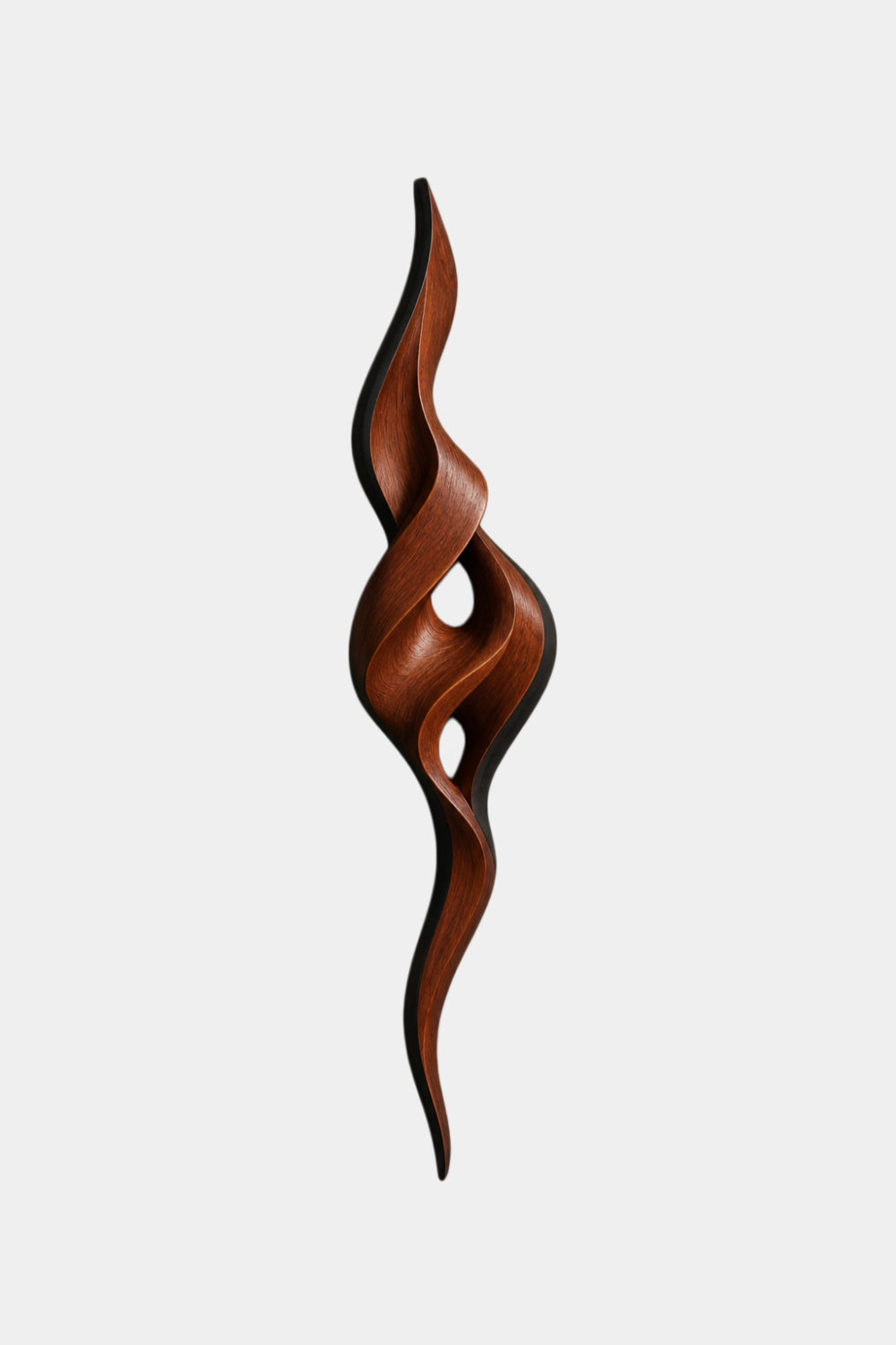 Modern Wood Ribbon Sculpture | Twisting Infinity Fluid Decor | Unique Contemporary Art