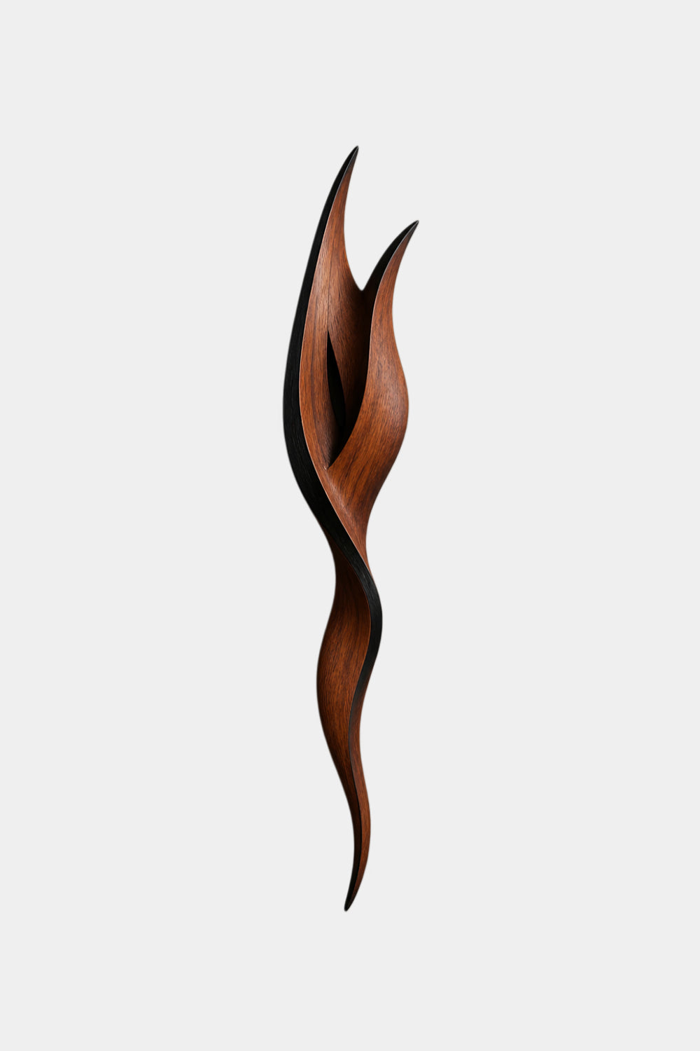 Abstract Wood Wall Sculpture | 3D Minimalist Wooden Wall Art | Elegant Vertical Accent