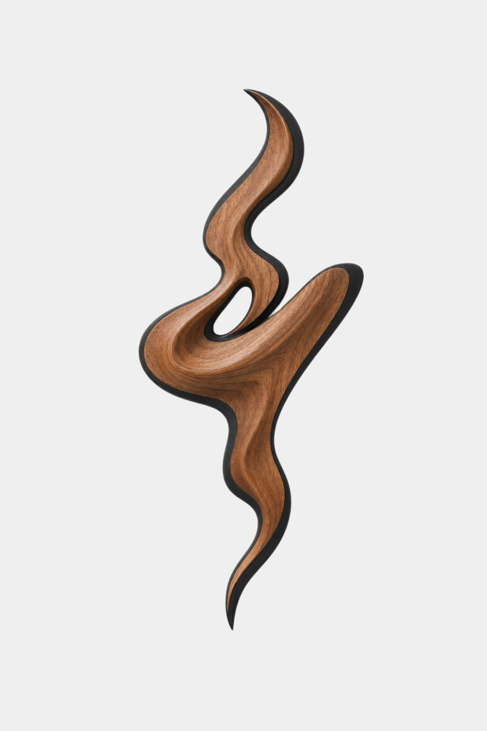 Modernist Wood Swirl Wall Art | Fluid Ribbon Wall Hanging | Contemporary Mobius Decor