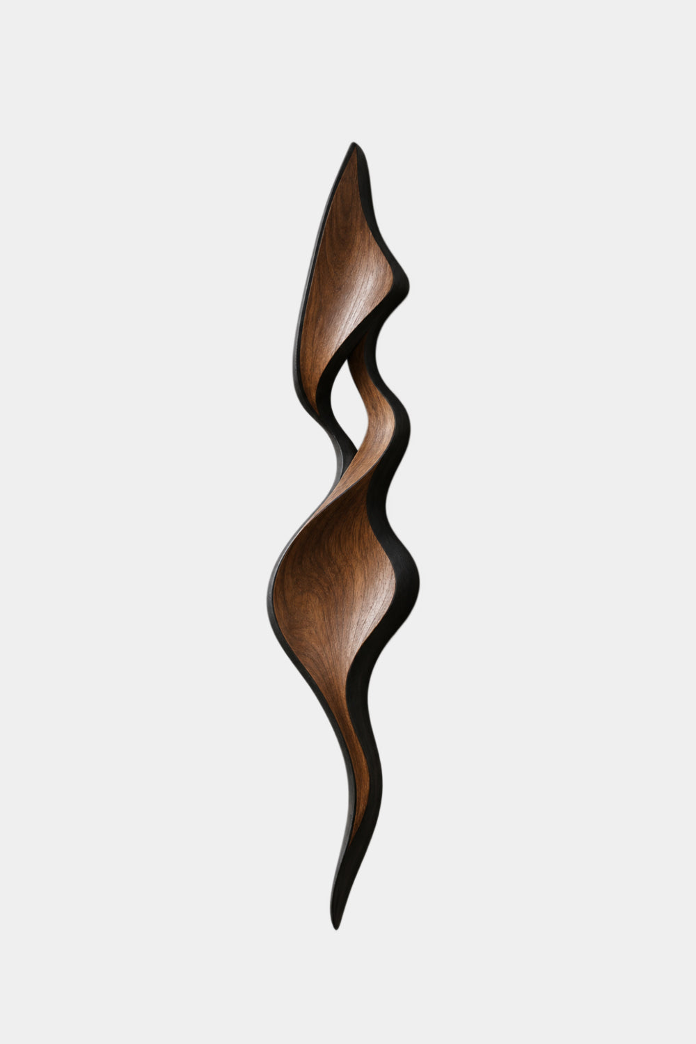 Mid-Century Modern Wood Wall Sculpture | Sculptural Wave Wall Hanging | Two-Tone Art Plaque